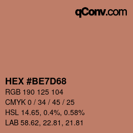 Color code: HEX #BE7D68 | qconv.com