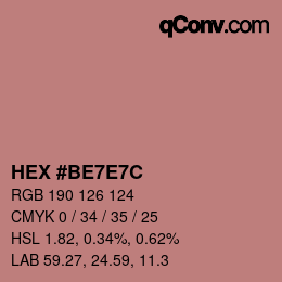 カラーコード: HEX #BE7E7C | qconv.com