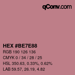 Color code: HEX #BE7E88 | qconv.com