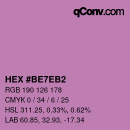 Color code: HEX #BE7EB2 | qconv.com