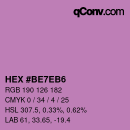 Color code: HEX #BE7EB6 | qconv.com