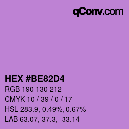 Código de color: HEX #BE82D4 | qconv.com