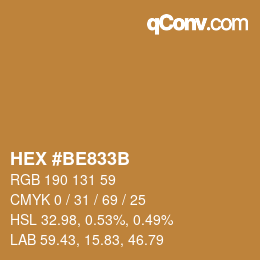 Color code: HEX #BE833B | qconv.com