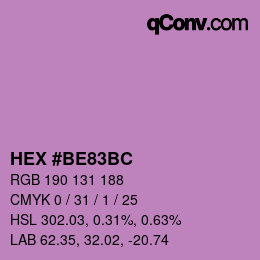Código de color: HEX #BE83BC | qconv.com