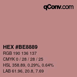 Color code: HEX #BE8889 | qconv.com