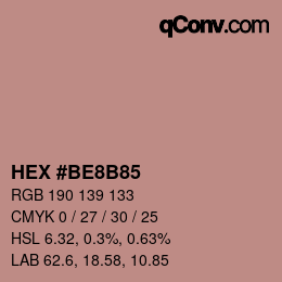 Color code: HEX #BE8B85 | qconv.com