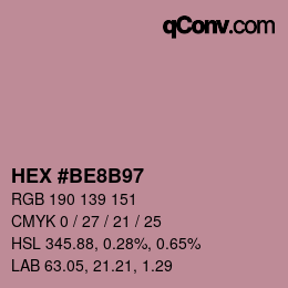 Color code: HEX #BE8B97 | qconv.com
