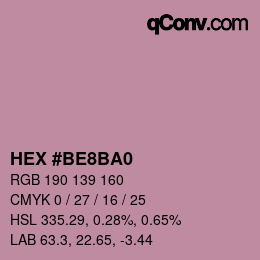 Color code: HEX #BE8BA0 | qconv.com