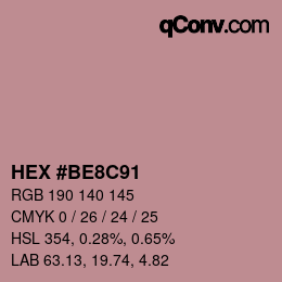 Color code: HEX #BE8C91 | qconv.com