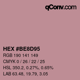 Color code: HEX #BE8D95 | qconv.com