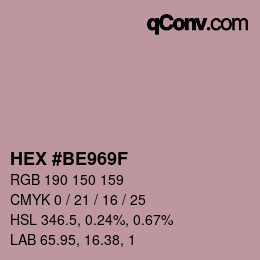 Color code: HEX #BE969F | qconv.com