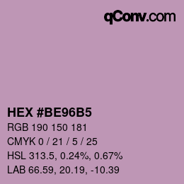 カラーコード: HEX #BE96B5 | qconv.com