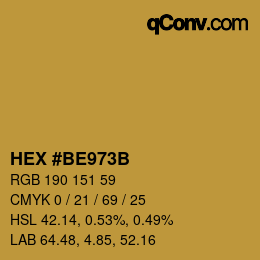 Color code: HEX #BE973B | qconv.com