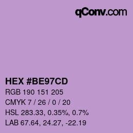 Color code: HEX #BE97CD | qconv.com