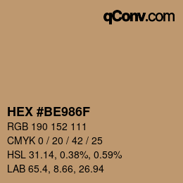 Código de color: HEX #BE986F | qconv.com