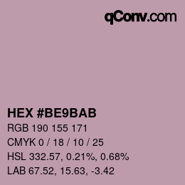 カラーコード: HEX #BE9BAB | qconv.com
