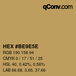 カラーコード: HEX #BE9E5E | qconv.com