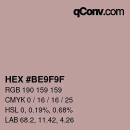 Color code: HEX #BE9F9F | qconv.com