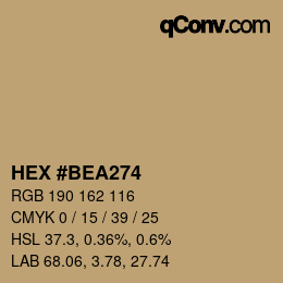颜色代码: HEX #BEA274 | qconv.com