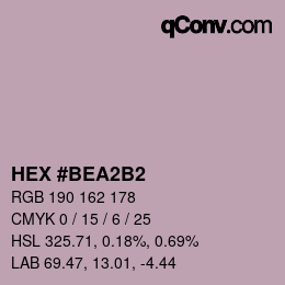 カラーコード: HEX #BEA2B2 | qconv.com