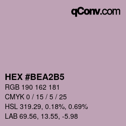 カラーコード: HEX #BEA2B5 | qconv.com