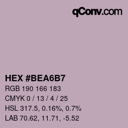 カラーコード: HEX #BEA6B7 | qconv.com