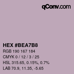 カラーコード: HEX #BEA7B8 | qconv.com