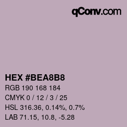 Color code: HEX #BEA8B8 | qconv.com