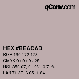 颜色代码: HEX #BEACAD | qconv.com