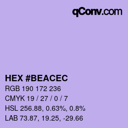 颜色代码: HEX #BEACEC | qconv.com