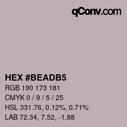 カラーコード: HEX #BEADB5 | qconv.com