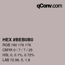 Color code: HEX #BEB0B0 | qconv.com