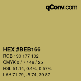 颜色代码: HEX #BEB166 | qconv.com
