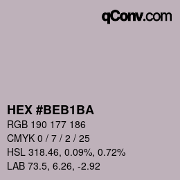 Color code: HEX #BEB1BA | qconv.com