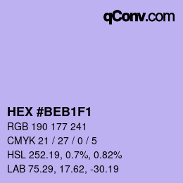 Color code: HEX #BEB1F1 | qconv.com