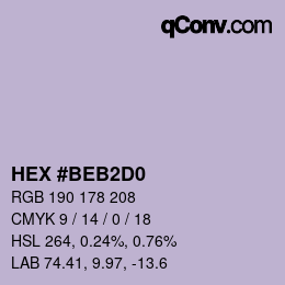 カラーコード: HEX #BEB2D0 | qconv.com