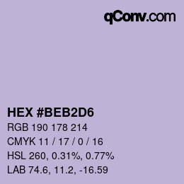 カラーコード: HEX #BEB2D6 | qconv.com