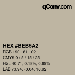 カラーコード: HEX #BEB5A2 | qconv.com