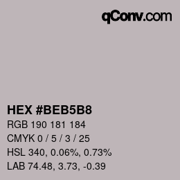 Color code: HEX #BEB5B8 | qconv.com