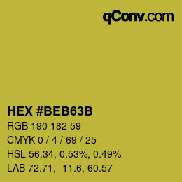 Color code: HEX #BEB63B | qconv.com