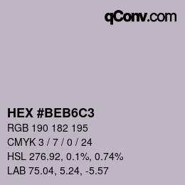 カラーコード: HEX #BEB6C3 | qconv.com