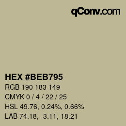 Color code: HEX #BEB795 | qconv.com