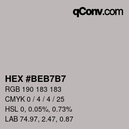 カラーコード: HEX #BEB7B7 | qconv.com