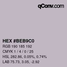 Color code: HEX #BEB9C0 | qconv.com