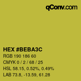 颜色代码: HEX #BEBA3C | qconv.com