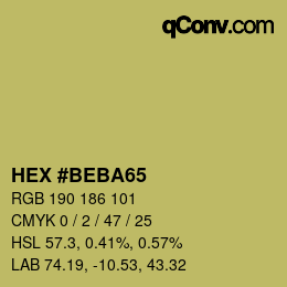 カラーコード: HEX #BEBA65 | qconv.com