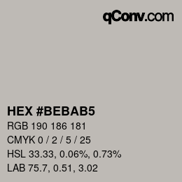 カラーコード: HEX #BEBAB5 | qconv.com