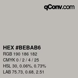 カラーコード: HEX #BEBAB6 | qconv.com