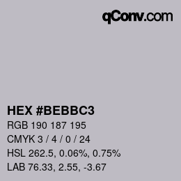 カラーコード: HEX #BEBBC3 | qconv.com