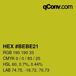 Color code: HEX #BEBE21 | qconv.com